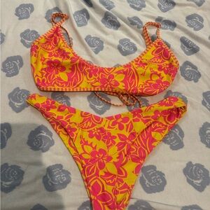 Kulani Kinis Yellow and Pink Floral Bikini